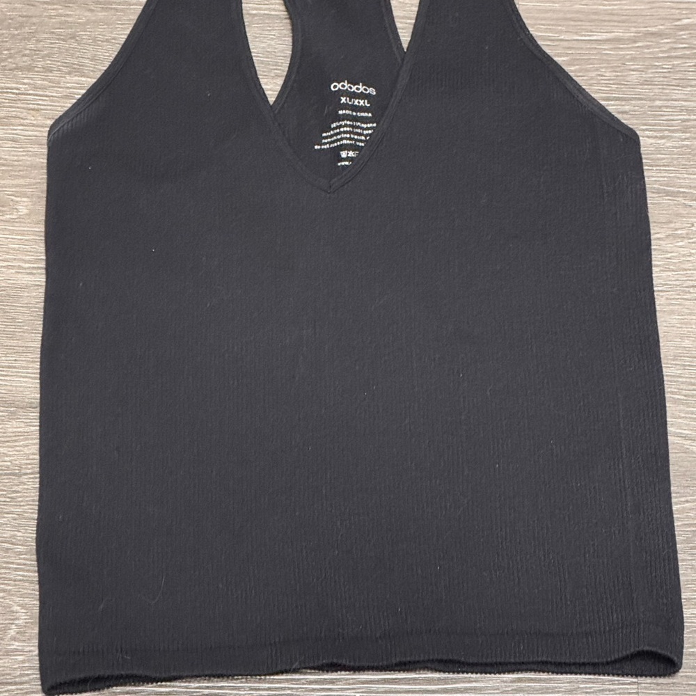Women's Black Racerback V-Neck Tank Top